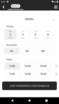 Madrid Central Padel android App screenshot 0